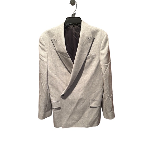 Topman Single Button Double Breasted Blazer Suit Jacket in Light Grey 36R NWOT - Picture 1 of 6